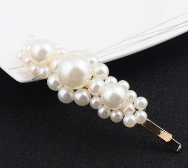 Pearl flower hairpin retro word clip bangs clip