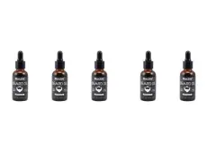 Black Bluezoo Beard Set Beard Oil Beard Wax Double Side Comb Brush Bag Small Scissors Set - 5Pcs Oil - View 1