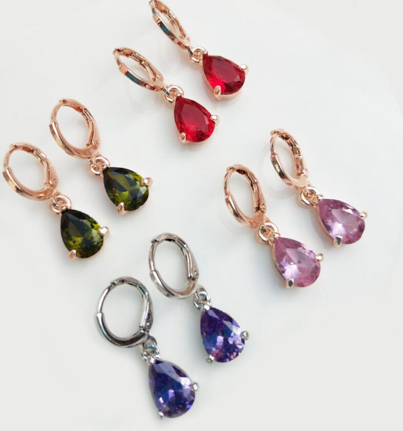 Hypoallergenic copper zircon jewelry female earrings earrings creative water drop earrings