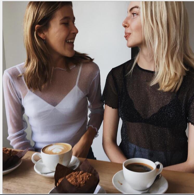 TRANSPARENT DIAMOND MESH TOP