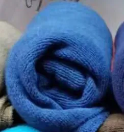 Scarf Female Winter Korean Version Of Knitted Wool Cashmere Scarf Shawl Men And Women Solid Color Wild Collar Denim Blue - Shop at LoveMi