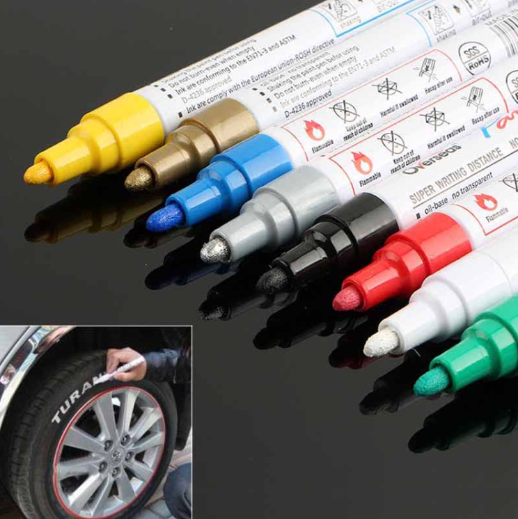 Metal color paint pen white marker pen tire pen DIY hand account pen sign in pen - Image 7