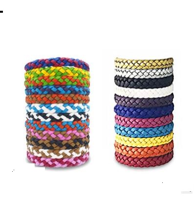 Two-tone leather insect repellent bracelet, anti-mosquito leather bracelet