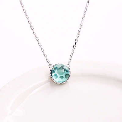 Sea blue water droplet clavicle chain