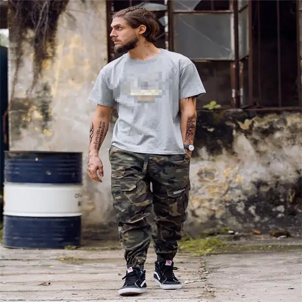 Men Fashion Streetwear Pants Mens Jogger Camo