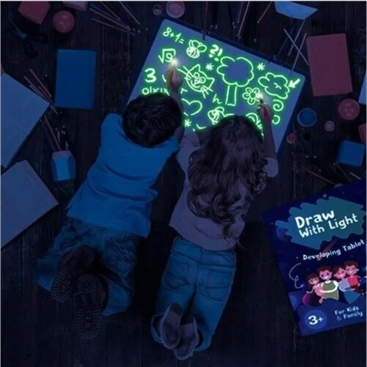 Educational Toy Drawing Pad 3D Magic 8 Light Effects Puzzle Board Sketchpad – image 4