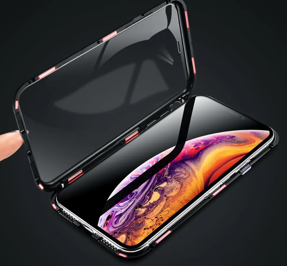 Double-sided Glass Magnetic King Mobile Phone Case No Anti-peep