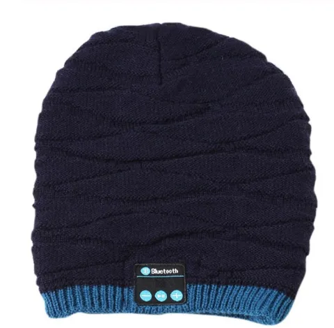 Wireless Bluetooth Knitted Hat Calls Music Stereo - Navy