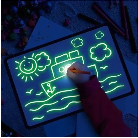 Educational Toy Drawing Pad 3D Magic 8 Light Effects Puzzle Board Sketchpad – image 2