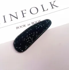 Geometric crystal rhinestone hair clip - Black - View 1