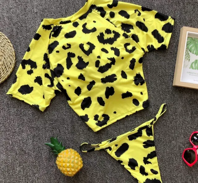 Knotted split swimsuit Leopard - Shop at LoveMi