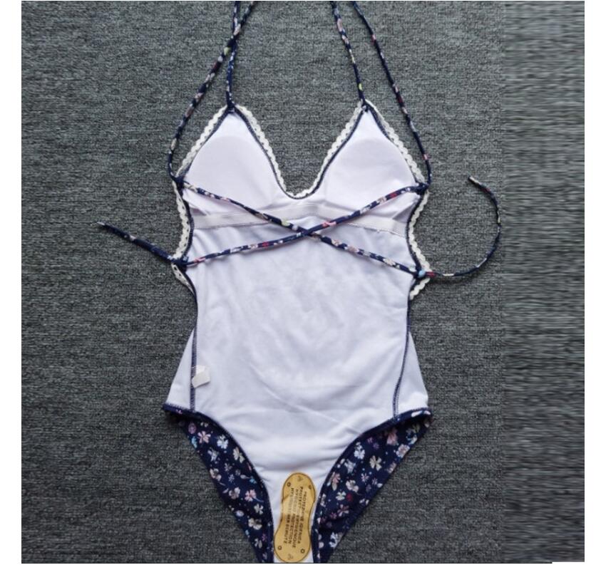 Lace-trimmed floral print straps bikini - Image 3