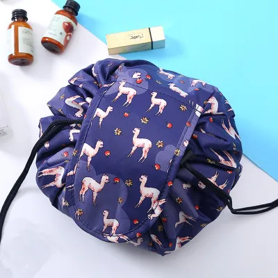 Portable waterproof drawstring cosmetic bag - Purple