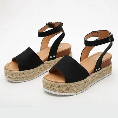 Wedge fish mouth shoes - Black