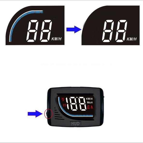 A101 head-up display HUD speed speed water temperature small mileage OBD universal car display — foto 6