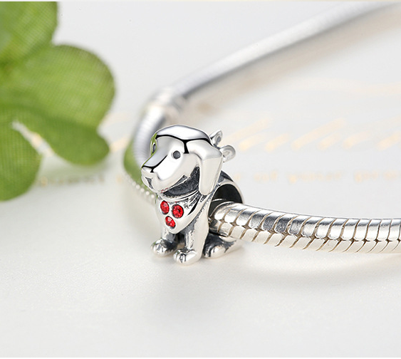 Puppy sterling silver bracelet beads