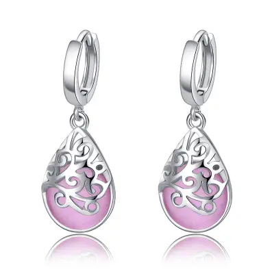 Moonlight Opal Silver Tears Earrings