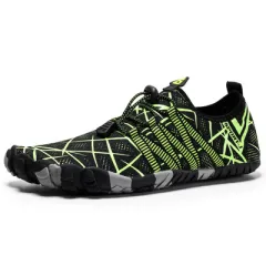 Beautiful wading shoes men's shoes outdoor river shoes ladies non-slip diving shoes - Green - View 1