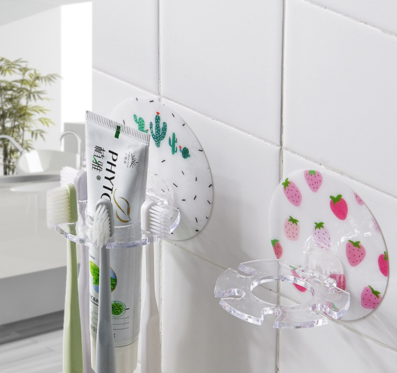 Card slot toothbrush rack
