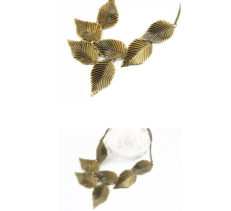 Vintage temperament leaf necklace