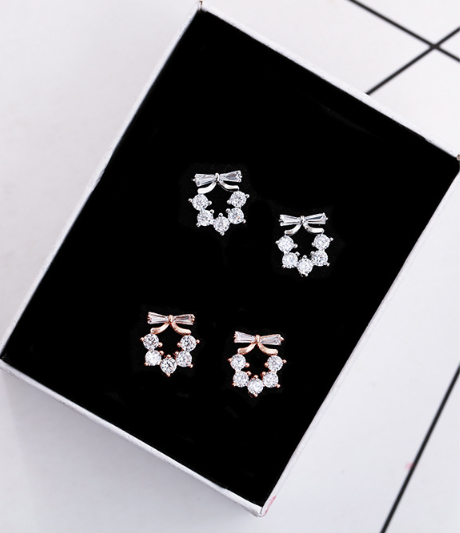 Sterling silver bow earrings