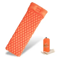 Outdoor Camping Inflatable Honeycomb Mattress Tent Sleeping Mat - Orange - View 1