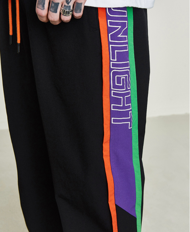 Side stripe letter casual beamed leggings