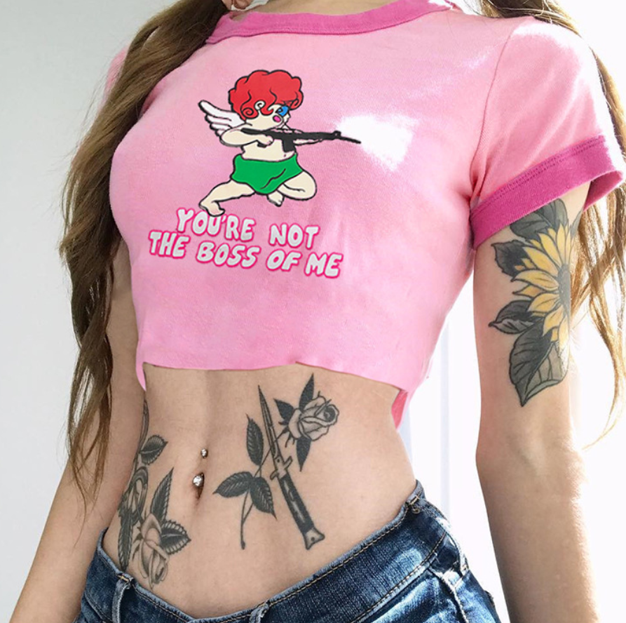 Loose printed short-sleeved T-shirt