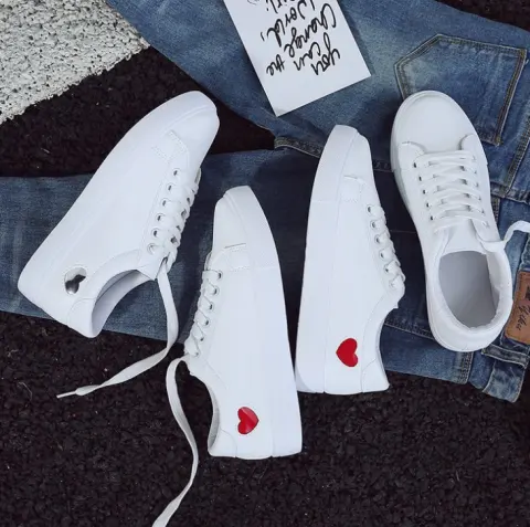 Fashion New Woman PU Leather Shoes Ladies Breathable Cute