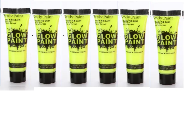 Environmentally friendly non-toxic body paint - Yellow 6Pcs