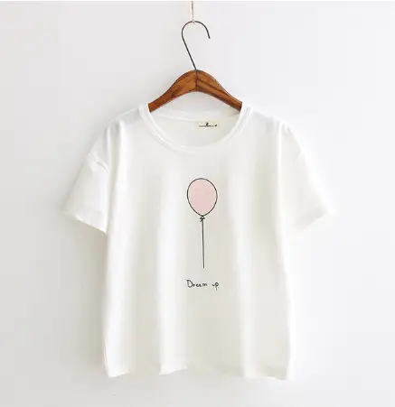 Printed round neck slim bottoming shirt