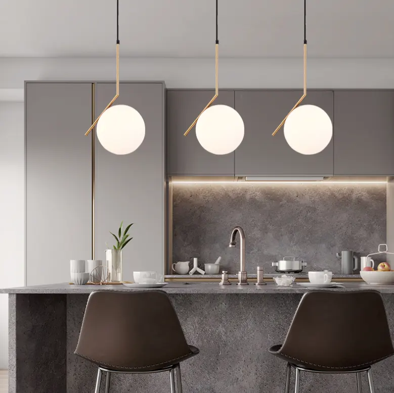 Single Head Glass Ball Chandelier
