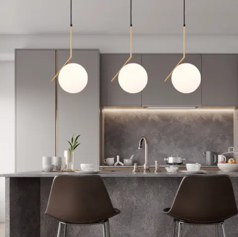 Single Head Glass Ball Chandelier