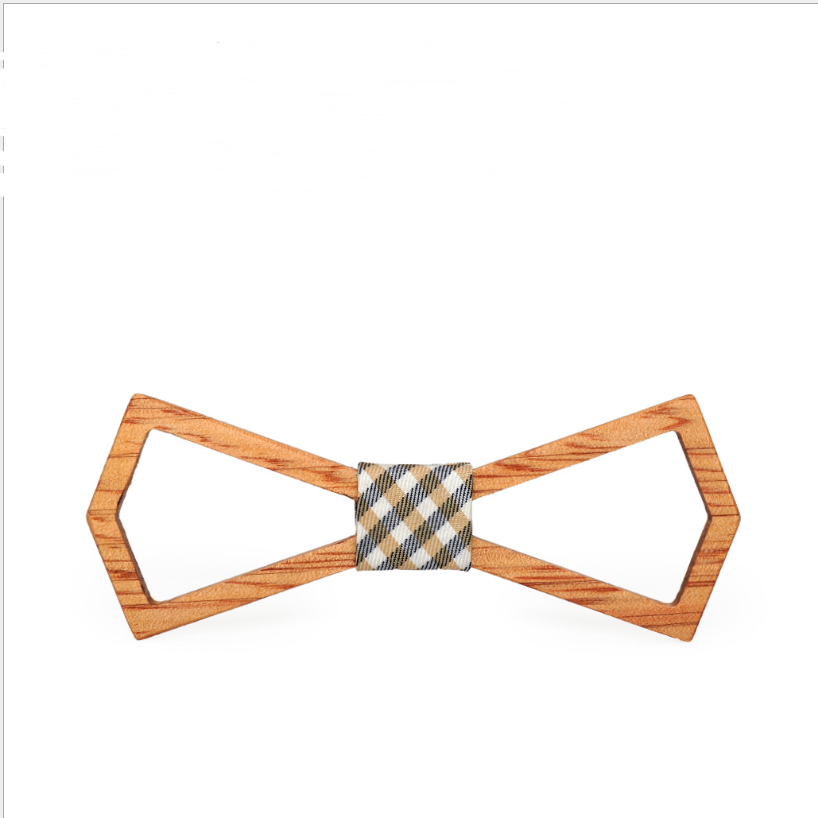 Solid wood bow tie