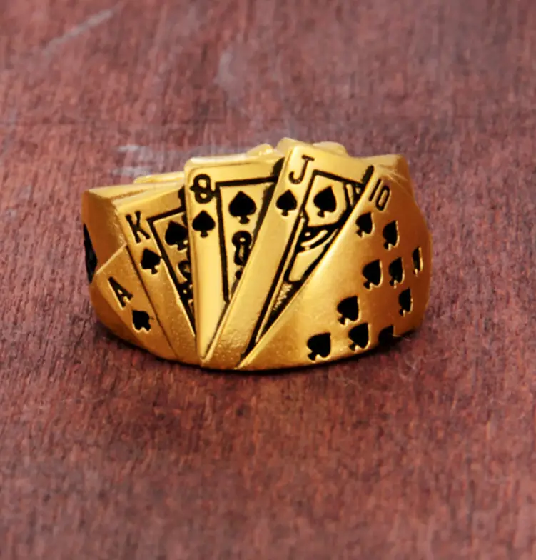 Copper plated 24k sand gold ring