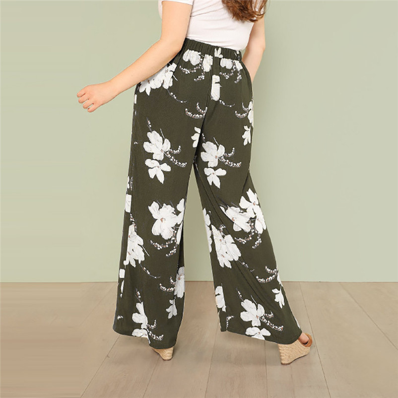 Loose tie-print pants