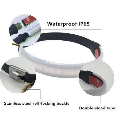 Two-color motorcycle modified turn signal front shock absorber LED ring turn signal modified LED turn light ring — foto 5