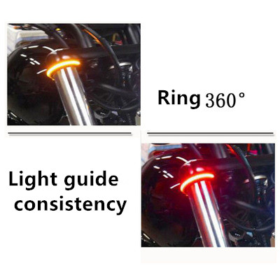 Two-color motorcycle modified turn signal front shock absorber LED ring turn signal modified LED turn light ring — foto 4