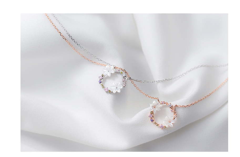 S925 silver garland necklace