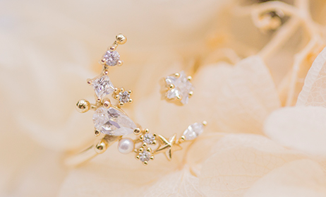 Customized Japanese and Simple Temperament Personality Guardian Moon Pentagon Zircon 925 Silver-plated  Ring