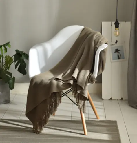 Fringed Knitted Small Blanket Napping Sofa