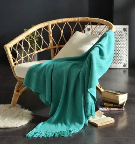 Fringed Knitted Small Blanket Napping Sofa