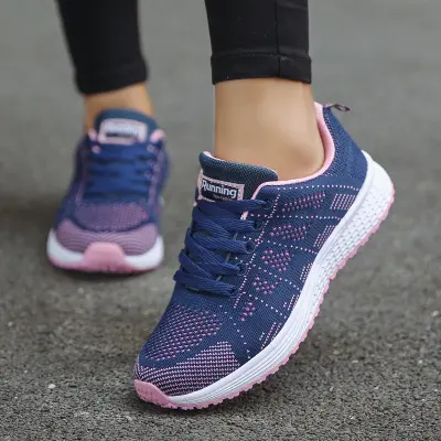 Women Casual Shoes Fashion Breathable Walking Mesh Flat Woman