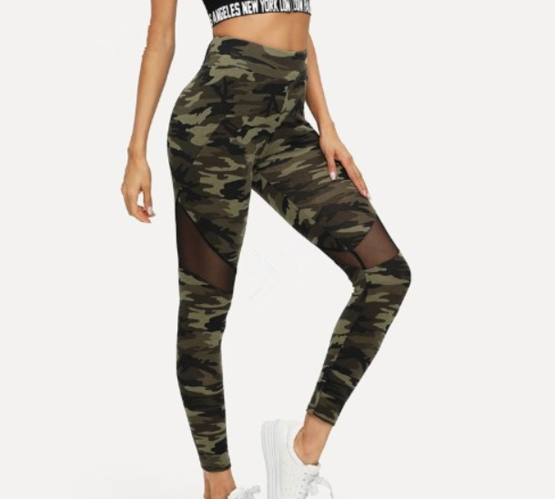 Color matching leggings mesh Green - Shop at LoveMi