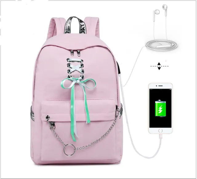 Charging backpack Pink - Shop at LoveMi