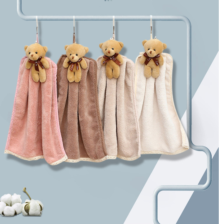 Coral velvet dish towel bathroom hanging absorbent towel — foto 5