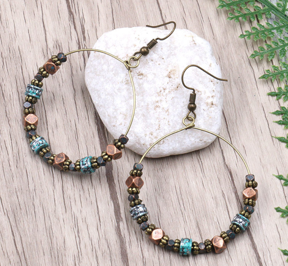 Big ring pendant earrings