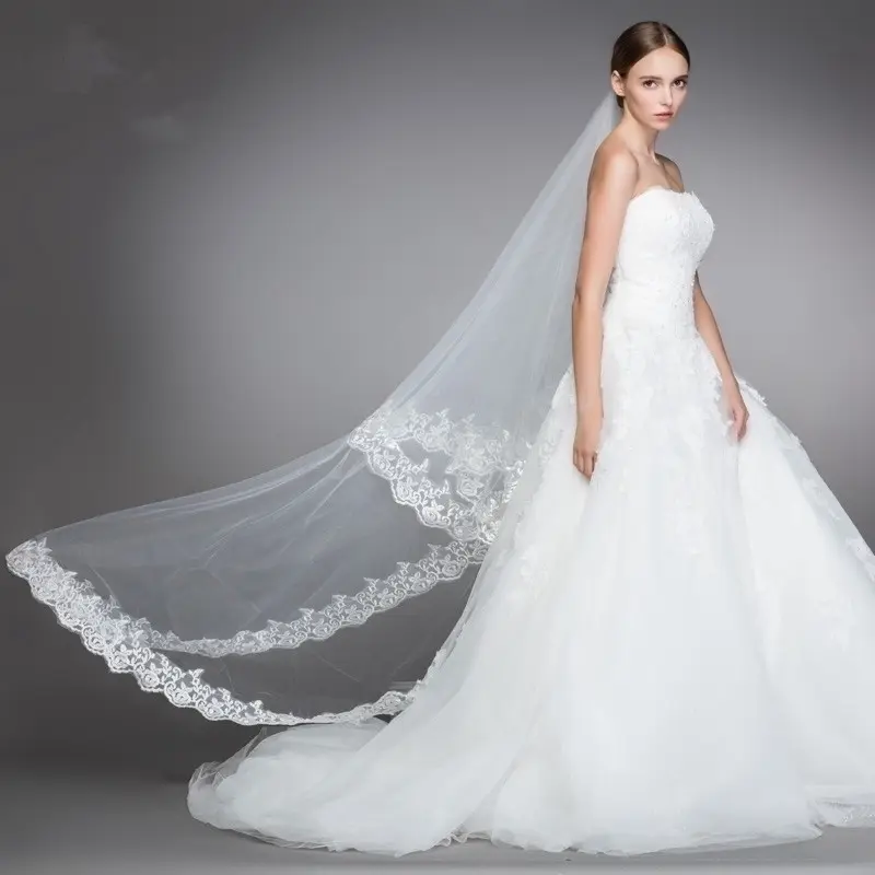 Simple Lace Korean Bride Veil