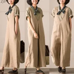 Women's fat mm slim fashion wide leg - Khaki - View 1