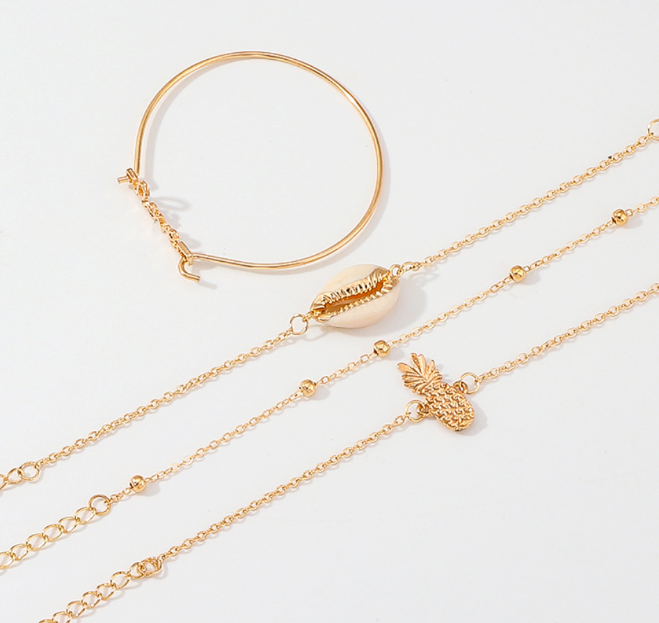 Fashion pineapple natural shell jewelry